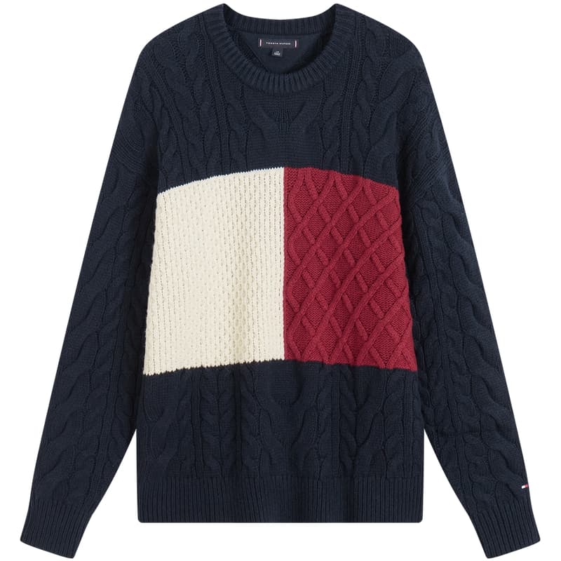 Кофта Tommy Hilfiger Темно-синий Синий Красный и Белый DW5 Мужские Свитера - изображение 1