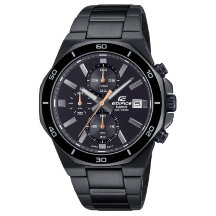 Часы CASIO Edifice Кварцевый механизм нержавеющая сталь шнуровка часы для мужчин черный циферблат - изображение 1