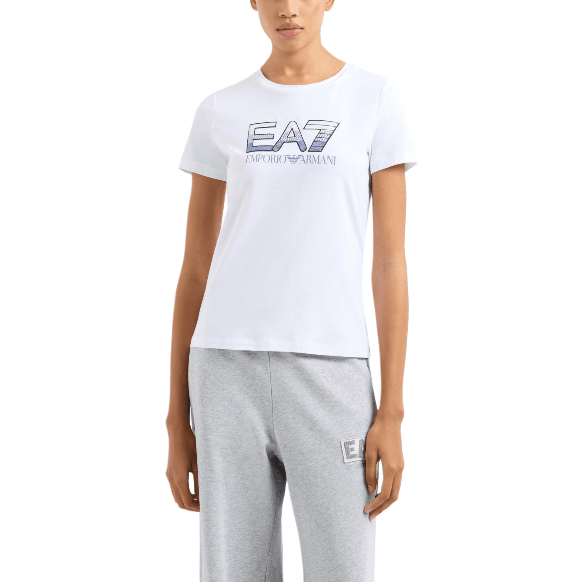 Футболка EMPORIO ARMANI EA7 Стандартная (Обычная) T-Рубашка Женская Белая - изображение 2