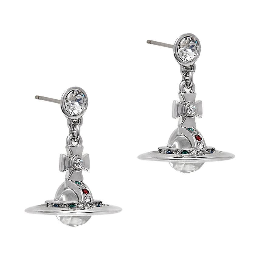 Серьги Серьги Vivienne Westwood Glass Artificial Crystal Женские Серебряные - изображение 2