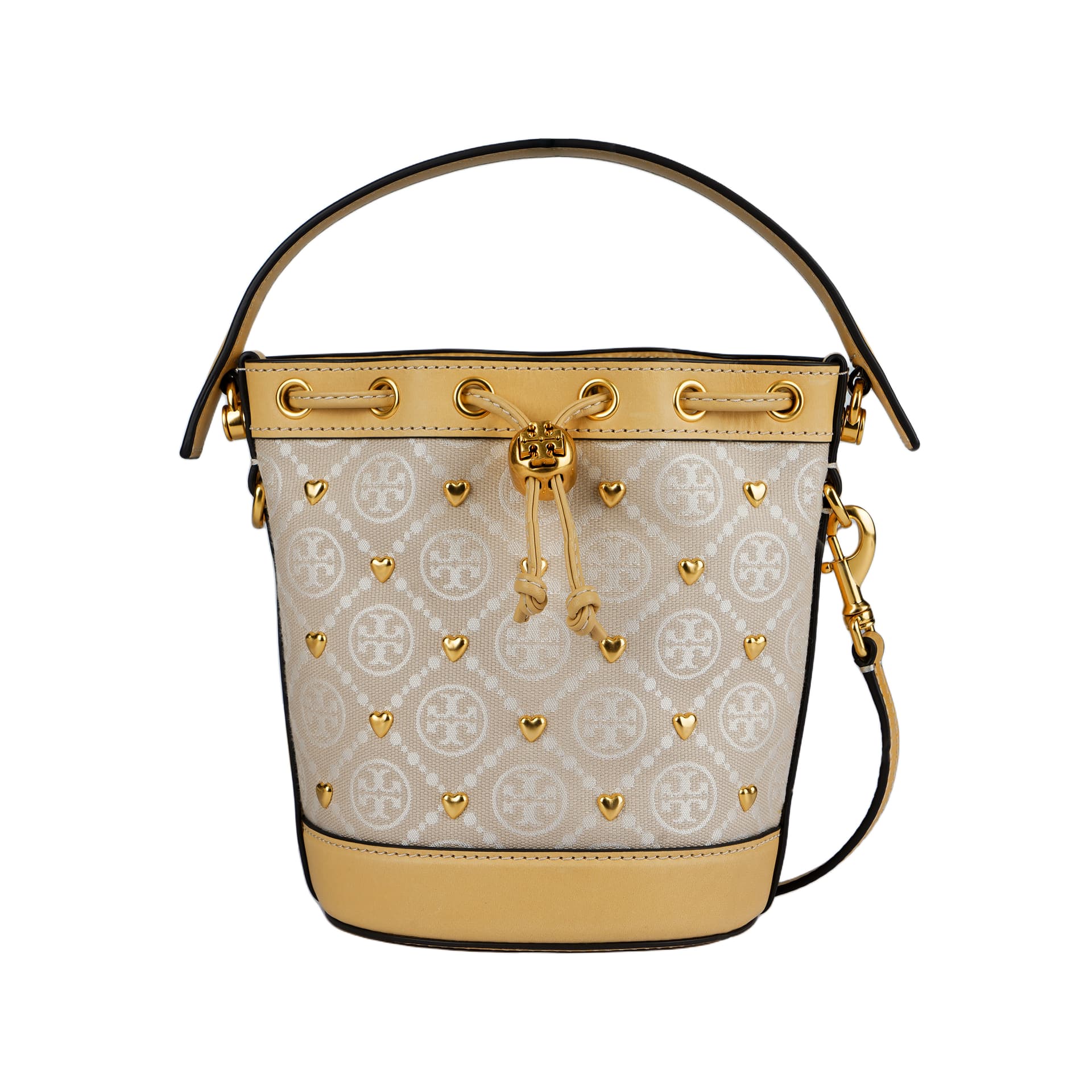 Сумка Tory Burch T Monogram Mini Bucket Bag Ivory - изображение 1