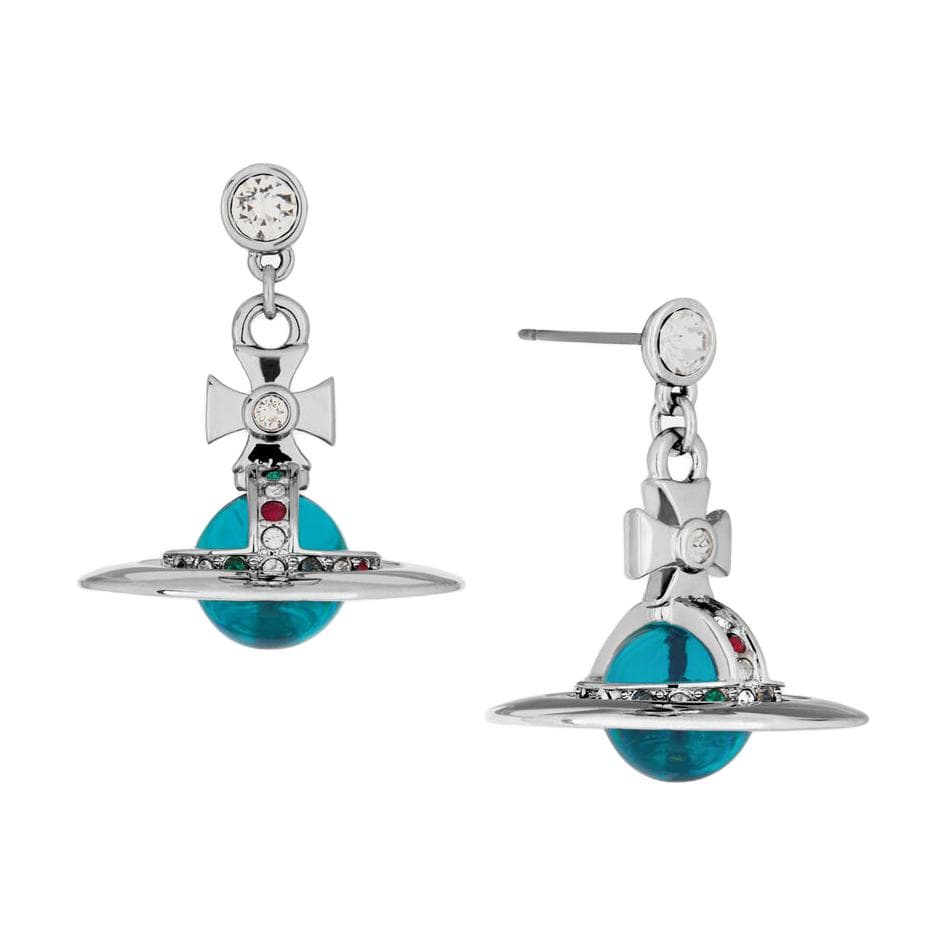 Серьги Серьги Vivienne Westwood унисекс серебряный синий - изображение 2