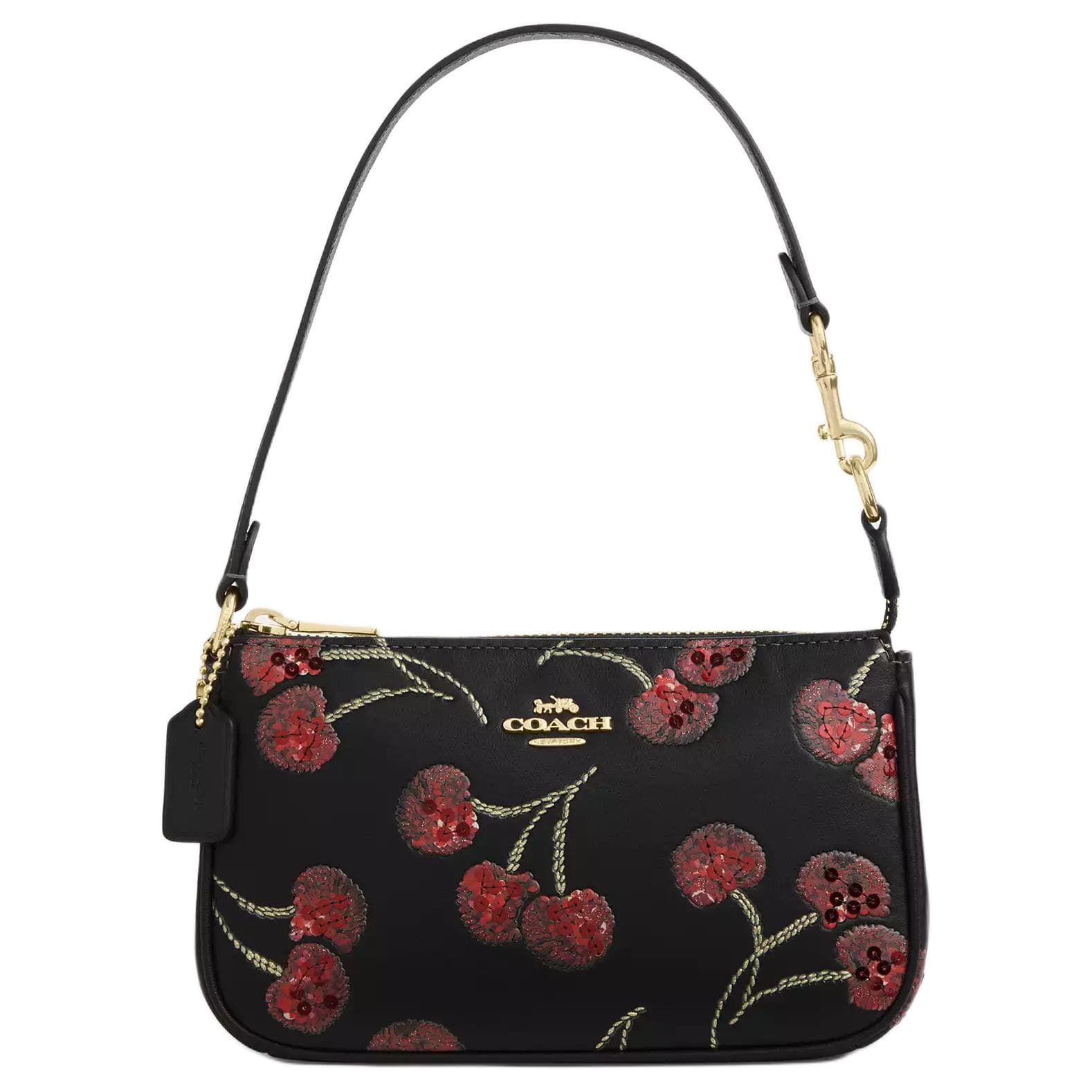 Мини-сумка COACH Nolita Гладкая кожа Сумка через плечо Маленькая Женская Черная и Золотая - изображение 1