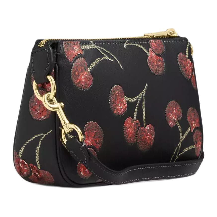 Мини-сумка COACH Nolita Гладкая кожа Сумка через плечо Маленькая Женская Черная и Золотая - изображение 2