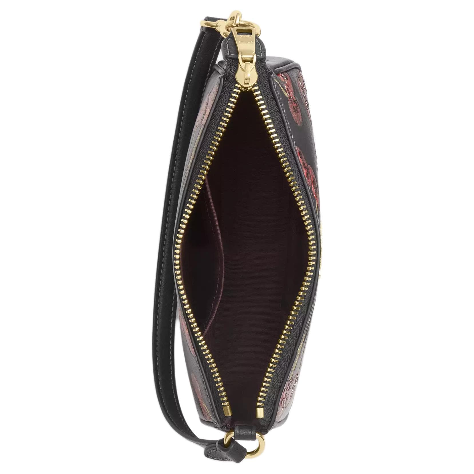 Мини-сумка COACH Nolita Гладкая кожа Сумка через плечо Маленькая Женская Черная и Золотая - изображение 3