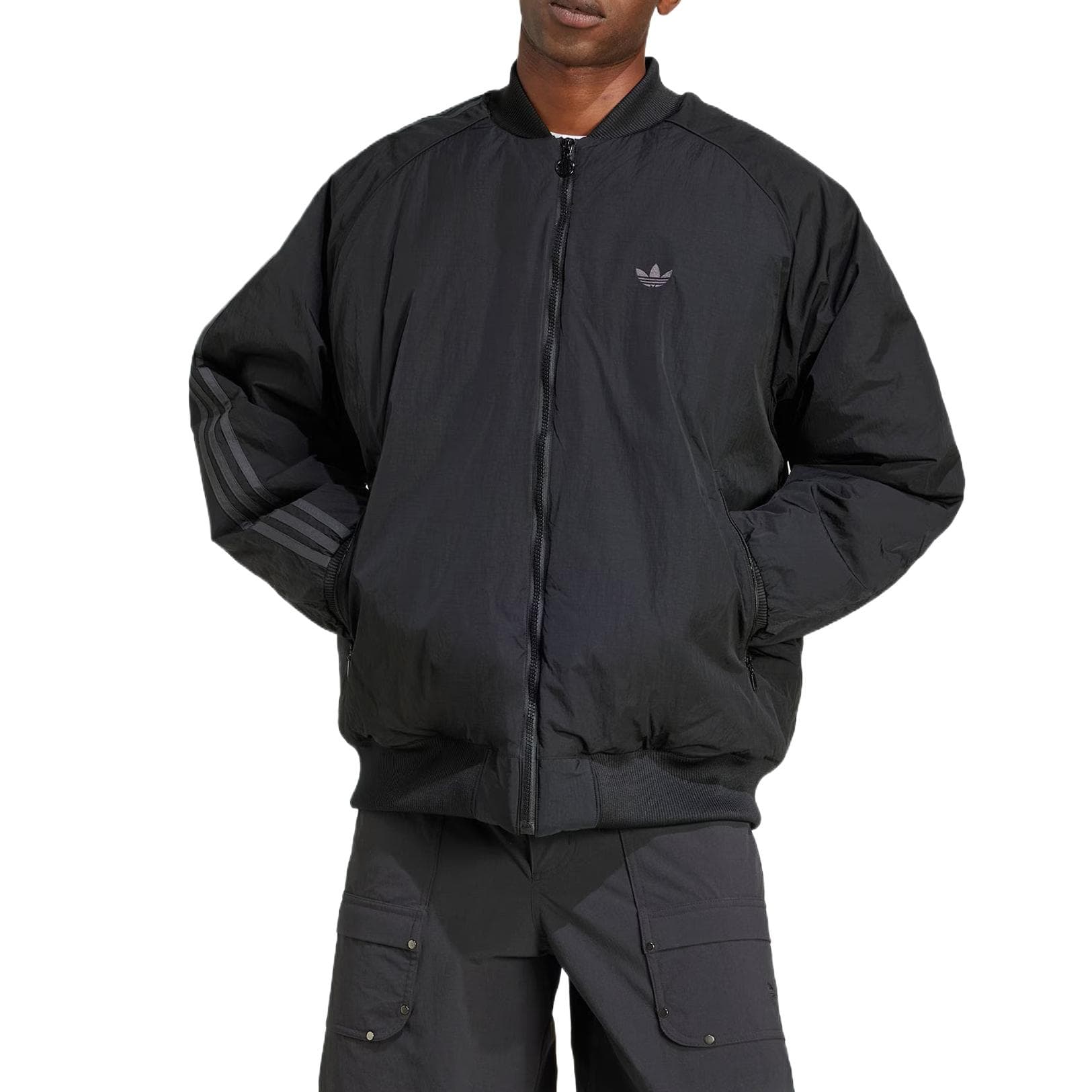 Зимняя куртка пуховик Adidas Bomber OS Пуховая куртка Мужская Черная - изображение 2