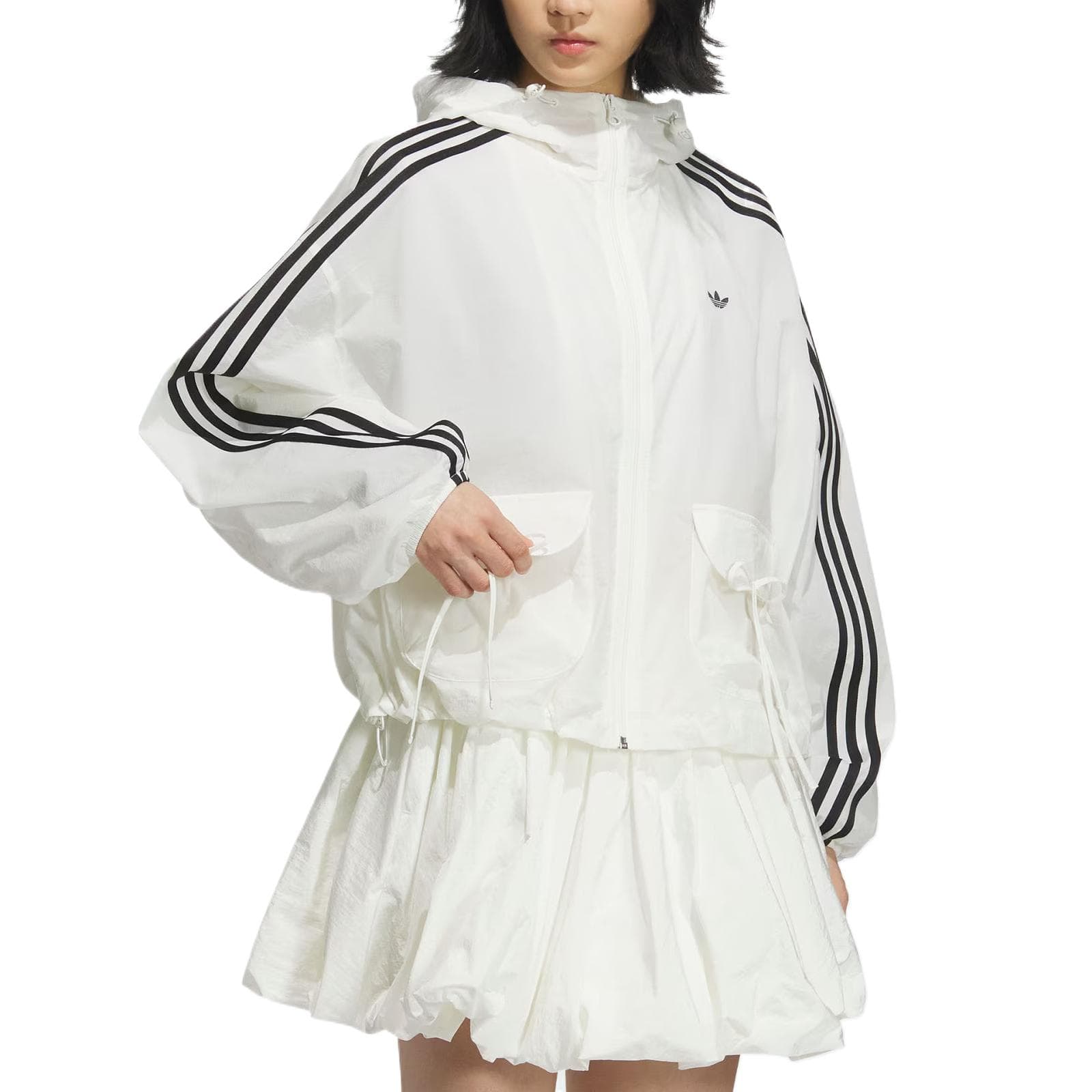 Куртка Adidas Originals Ветровка Женская Нефритовый Белый - изображение 2