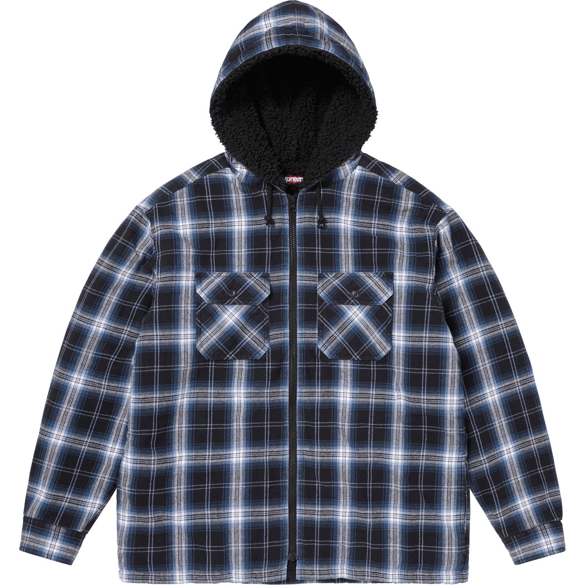 Рубашка Supreme FW25 WEEK10 Утепленная с капюшоном фланелевая рубашка на молнии унисекс - изображение 1
