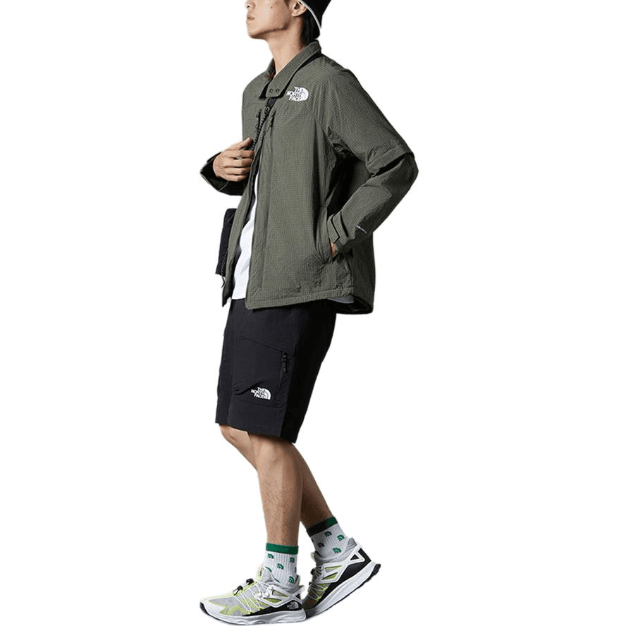 Куртка The North Face SS23 Urban Renewal Logo Embroidered Detachable Sleeve Windproof Jacket Green - изображение 4