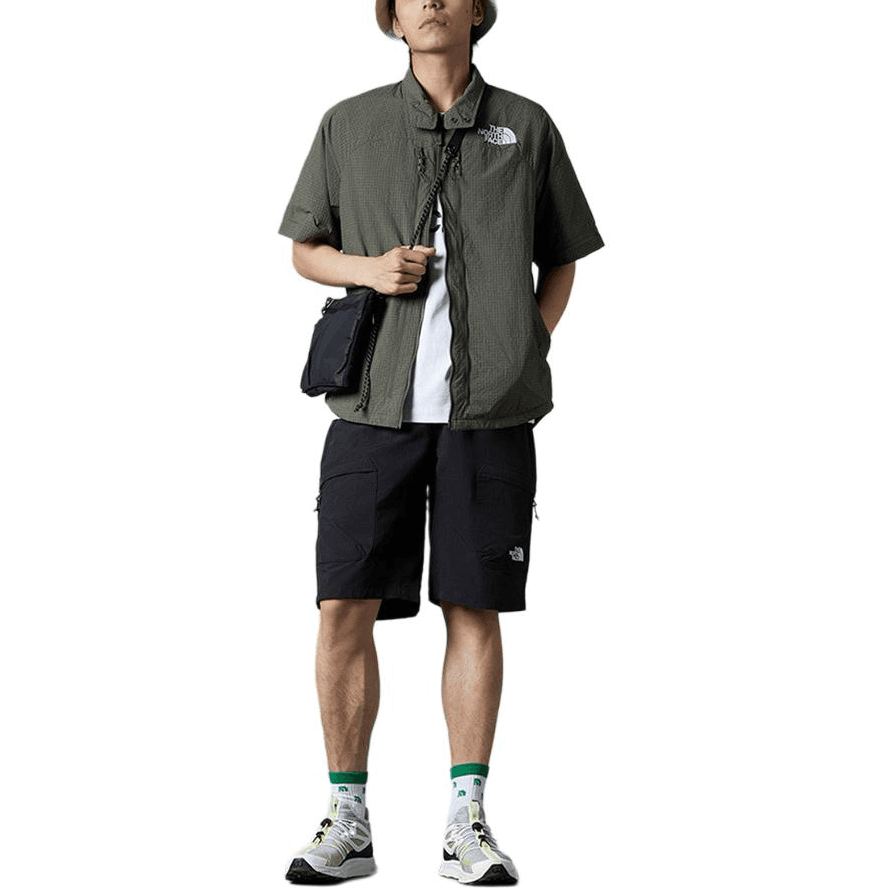 Куртка The North Face SS23 Urban Renewal Logo Embroidered Detachable Sleeve Windproof Jacket Green - изображение 2