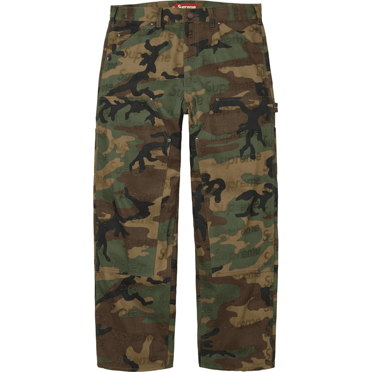 Штаны Supreme FW25 WEEK10 Жаккардовый трикотаж LOGOS Двойное колено Джинсы PAINTER Jean Унисекс - изображение 2