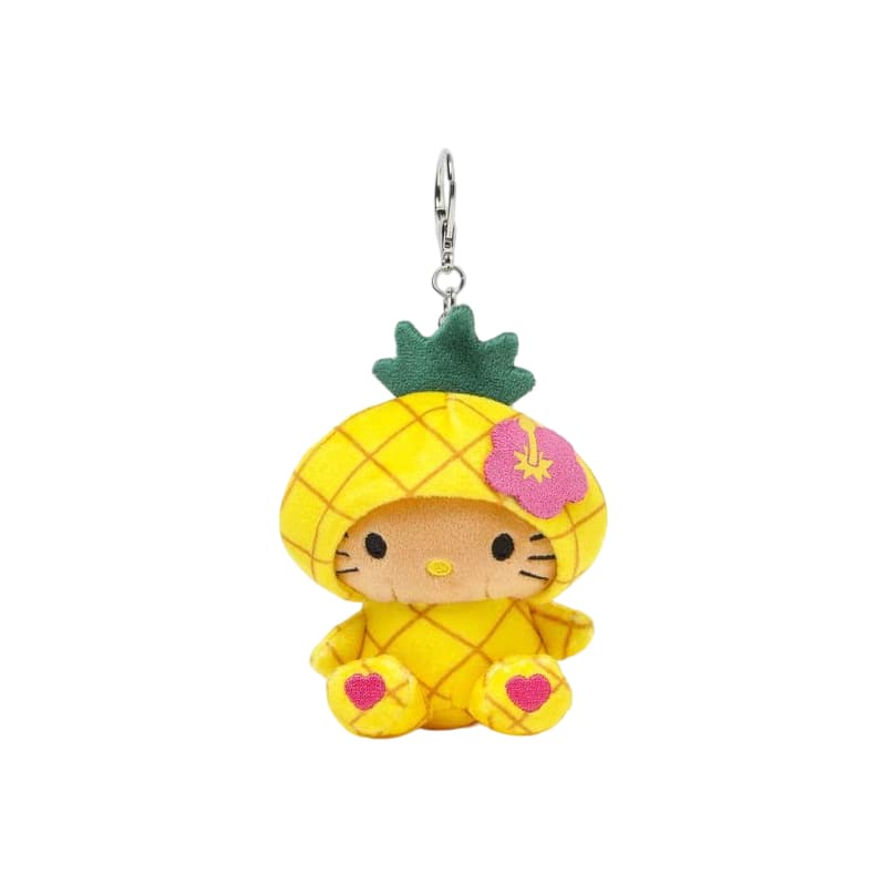 Sanrio x GLOBAL WORK Черная кожа с ананасом плюшевые брелки 15 см - изображение 1