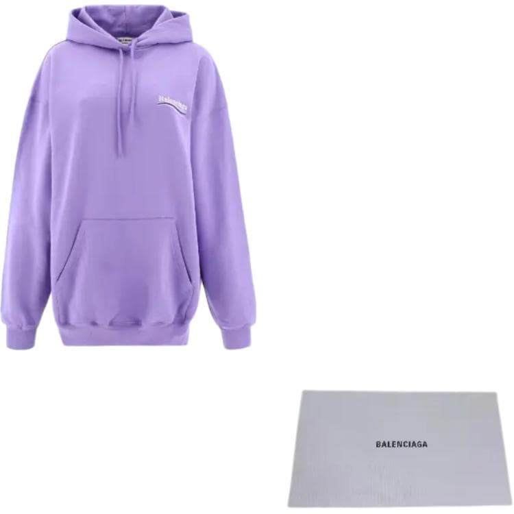Худи Balenciaga Logo Embroidered Hoodie Purple - изображение 9