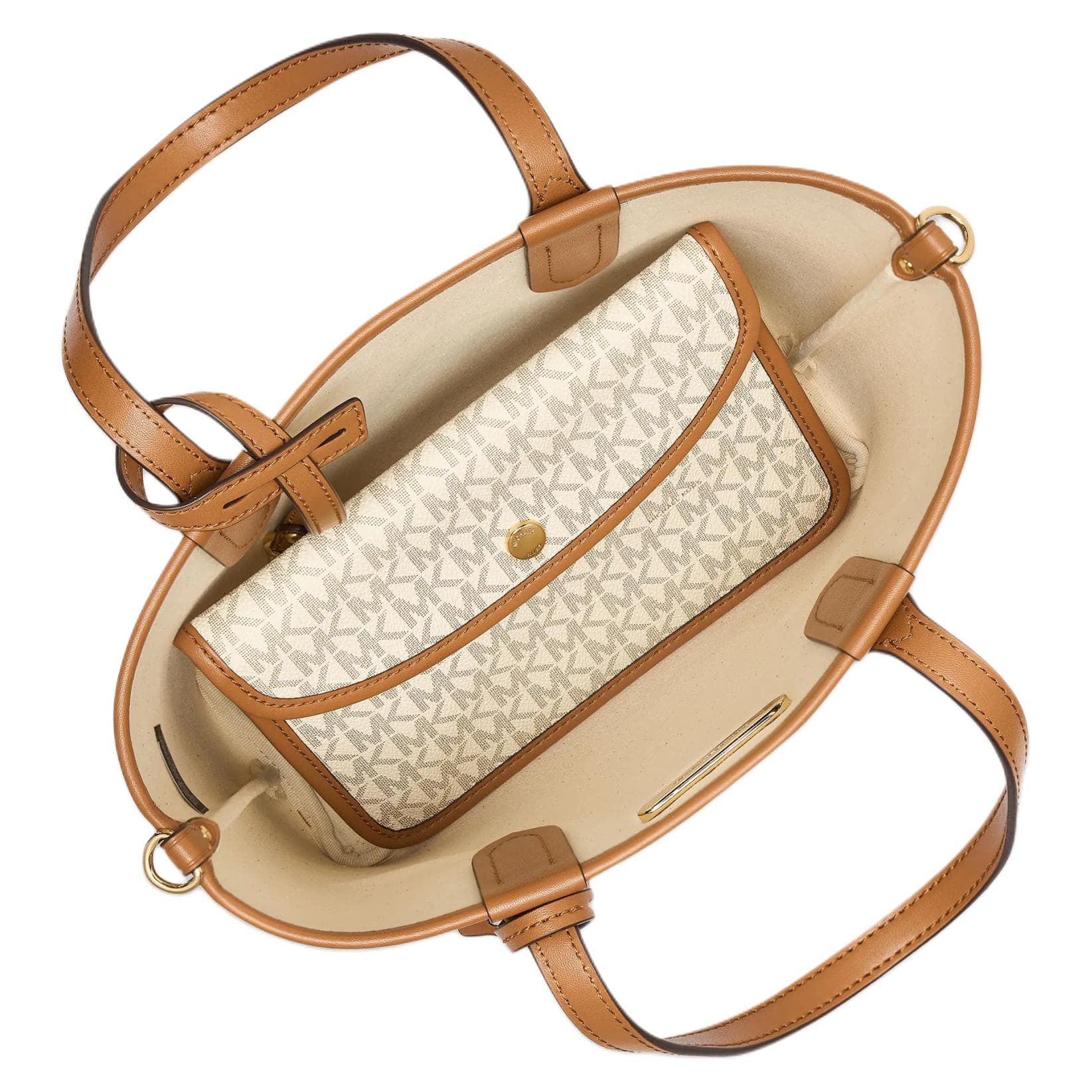 Сумка MICHAEL KORS Eliza Искусственная кожа Сумки Мини-версия Женские Ванильно-белый и коричневый желудь - изображение 2