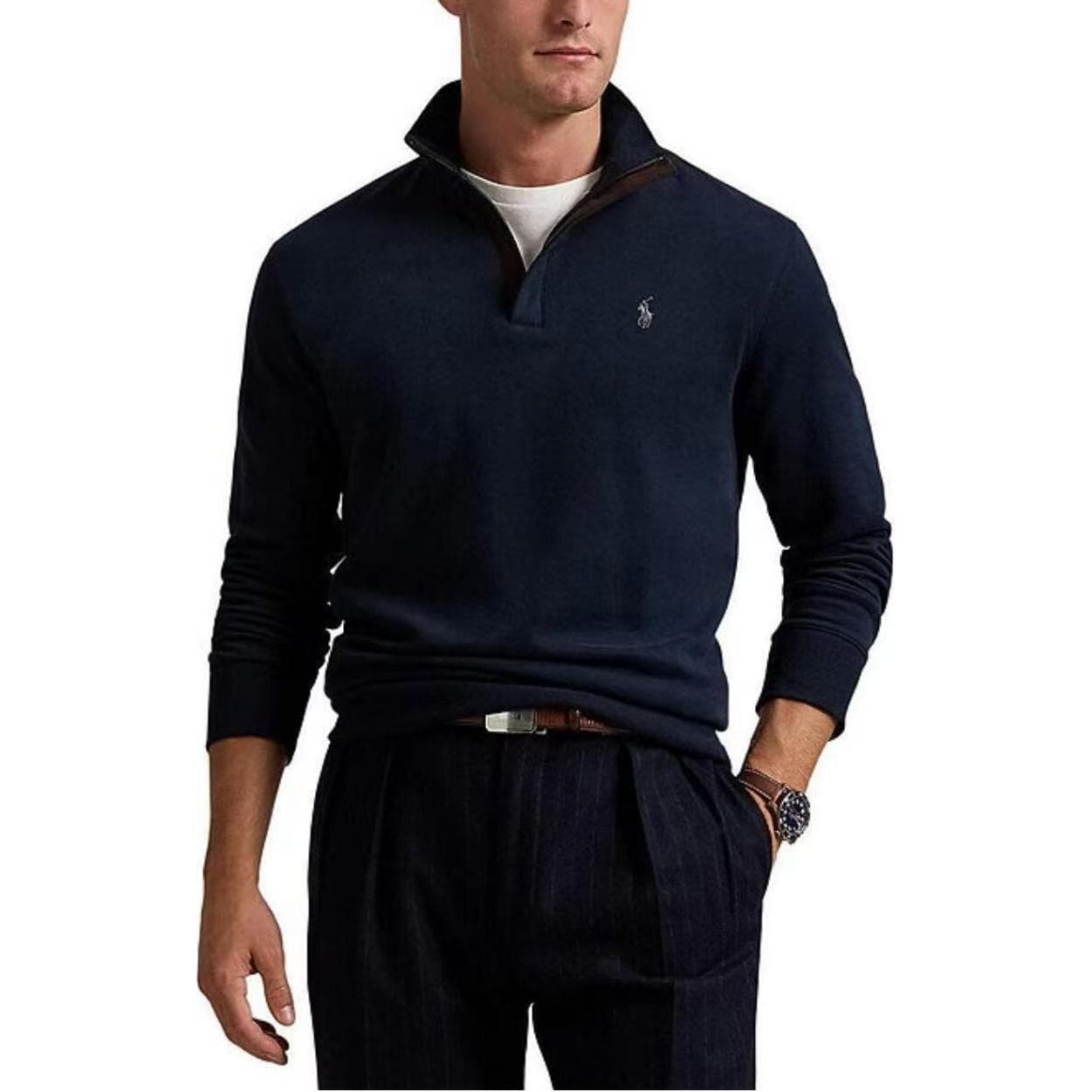 Худи Polo Ralph Lauren SS25 Толстовка мужская с вышивкой логотипа морского синего цвета - изображение 2