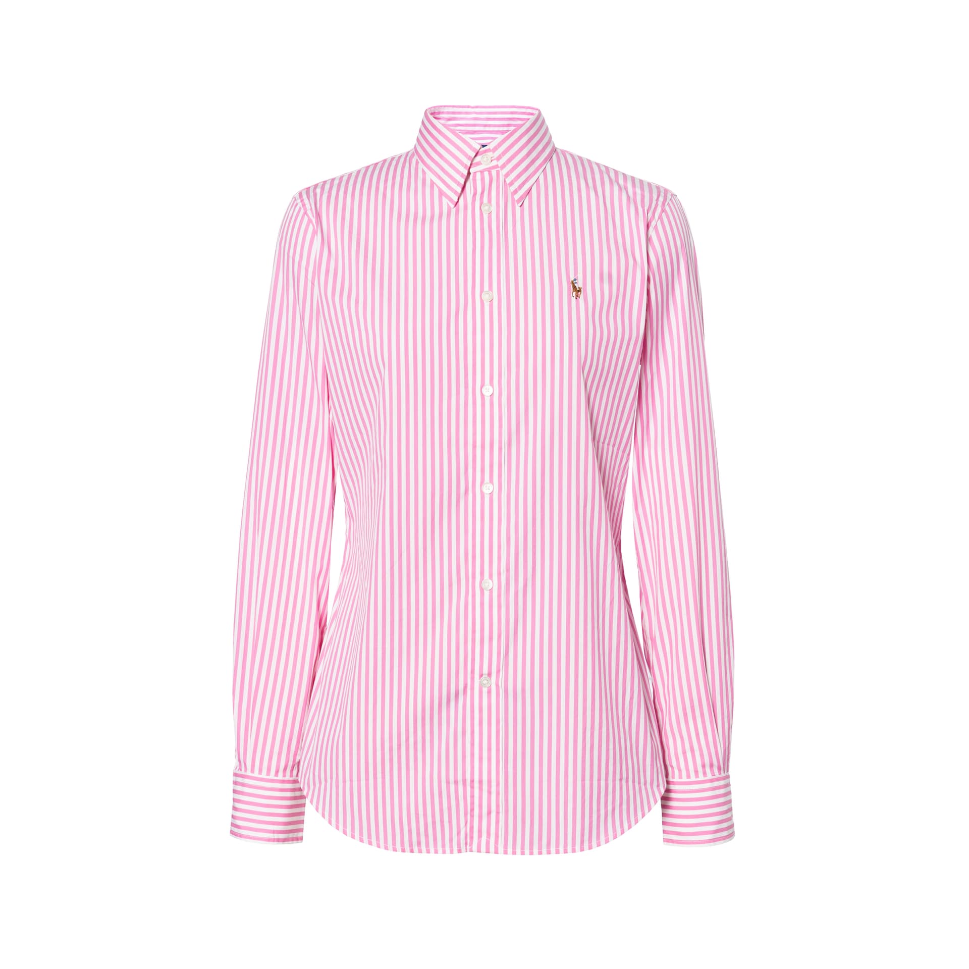 Блузка Polo Ralph Lauren SS24 Рубашка Облегающая Эластичная Версия Женская Розовая - изображение 1