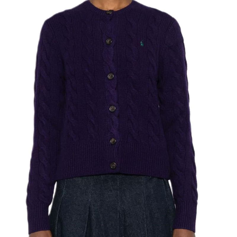 Кардиган Polo Ralph Lauren FW24 Свитер Стандартный размер Женские Фиолетовый - изображение 3