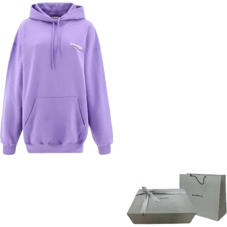 Худи Balenciaga Logo Embroidered Hoodie Purple - изображение 10