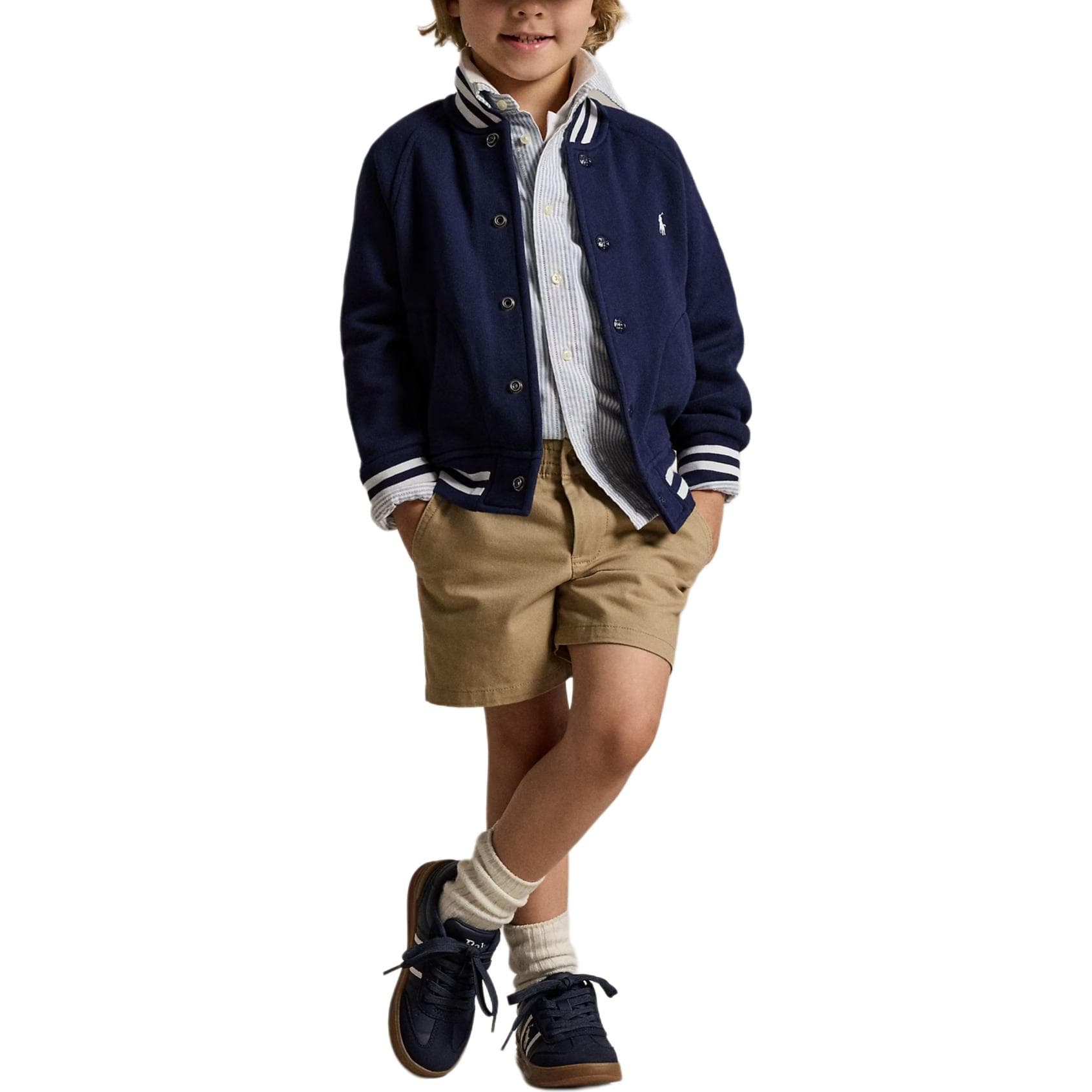 Polo Ralph Lauren Бейсбольная куртка FW24 Морской синий Детский - изображение 4