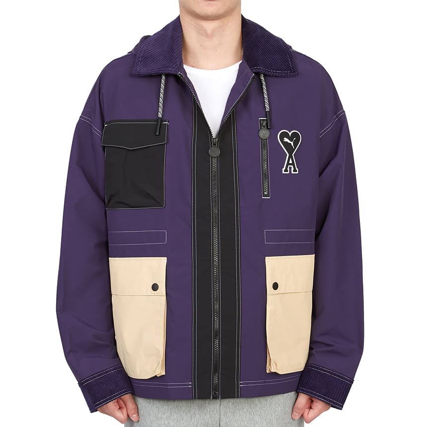Куртка PUMA x AMI Hoodie Jacket Purple - изображение 3