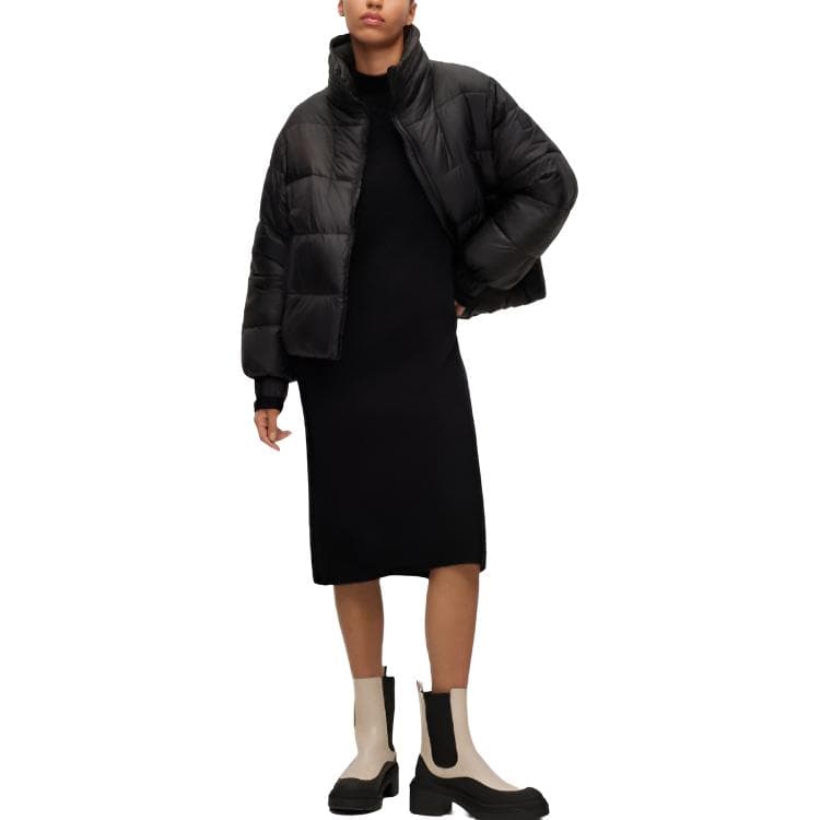Платье HUGO BOSS SS23 Длинное платье с длинными рукавами женское черное - изображение 3