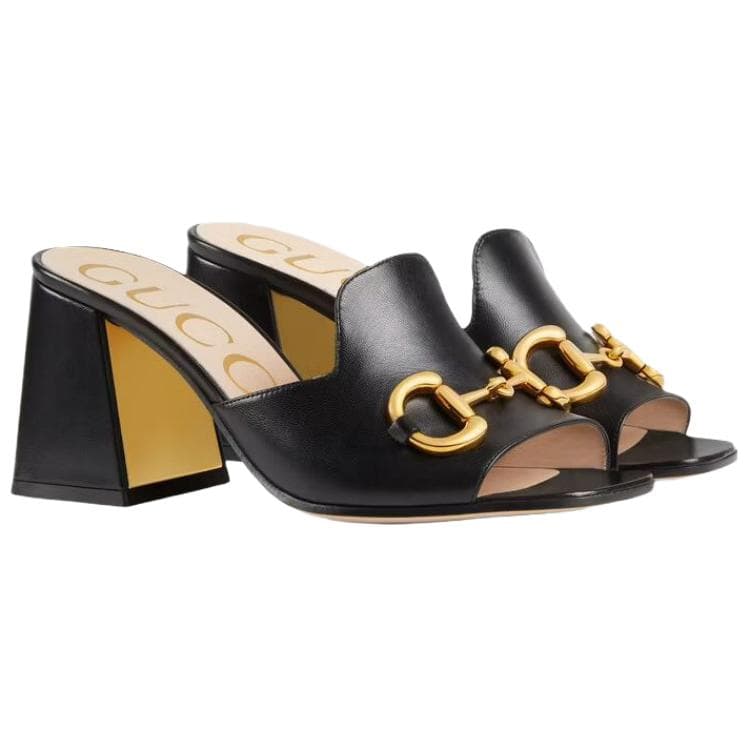 Туфли Gucci Horsebit High Heel Sandals Black - изображение 3