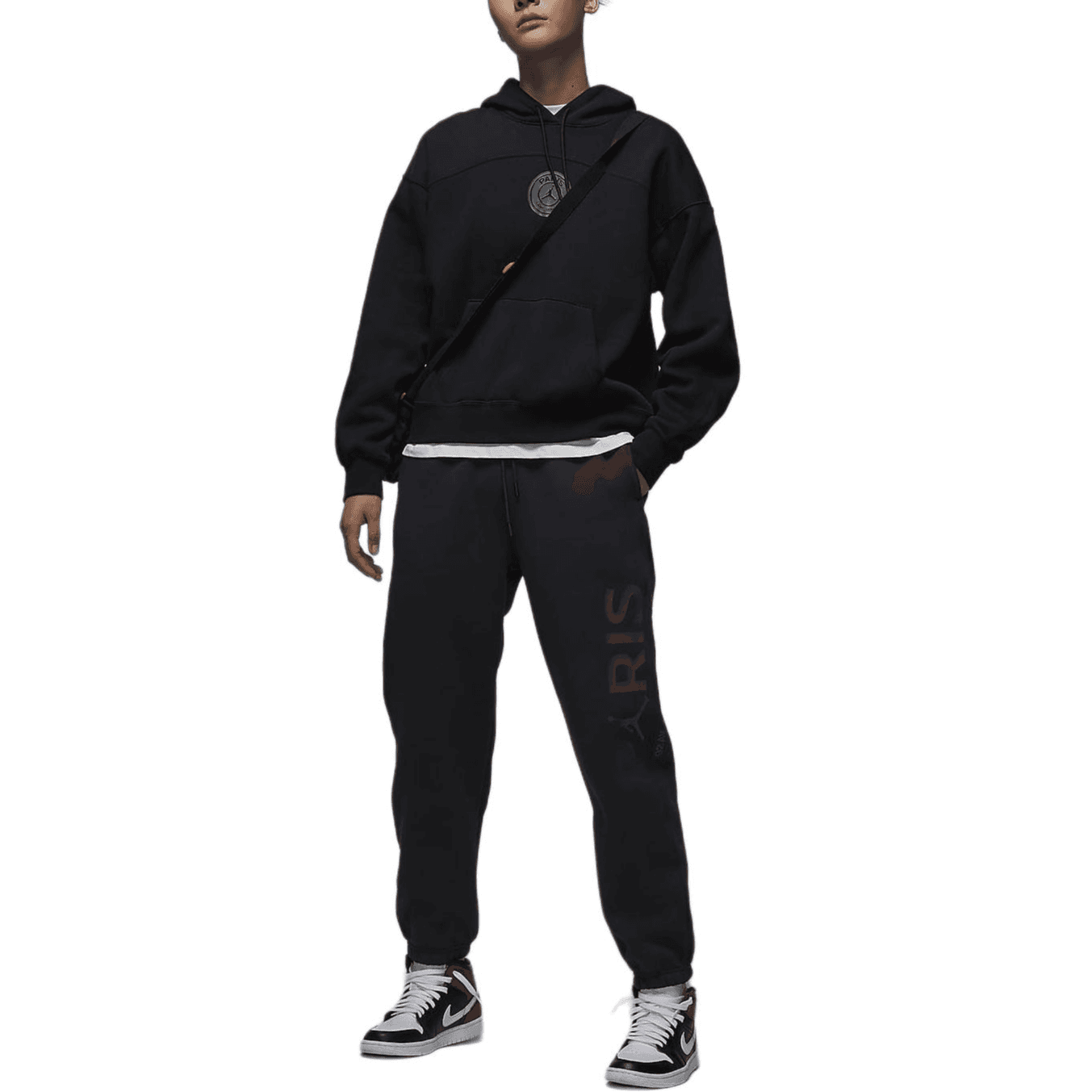 Штаны Jordan Brooklyn Fleece Paris Saint Germain Вязаные Тренировочные Брюки Женские Серый Черный - изображение 6
