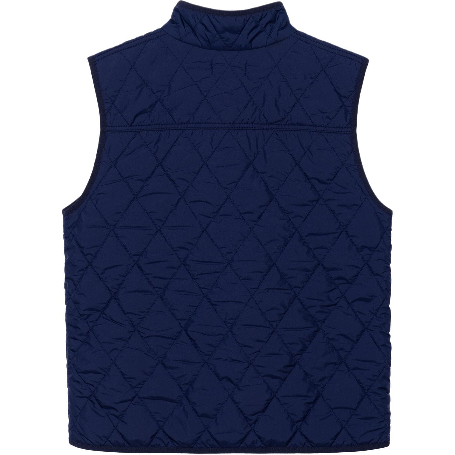 Polo Ralph Lauren FW24 Пони Вышивка Однотонный Воротник-стойка Без рукавов Молния Наполнитель Жилет Морской синий - изображение 2