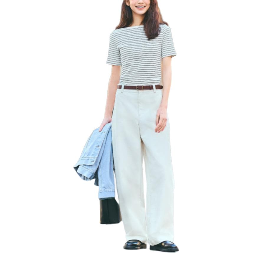 Штаны UNIQLO Повседневные штаны женские цвет сливочный - изображение 3