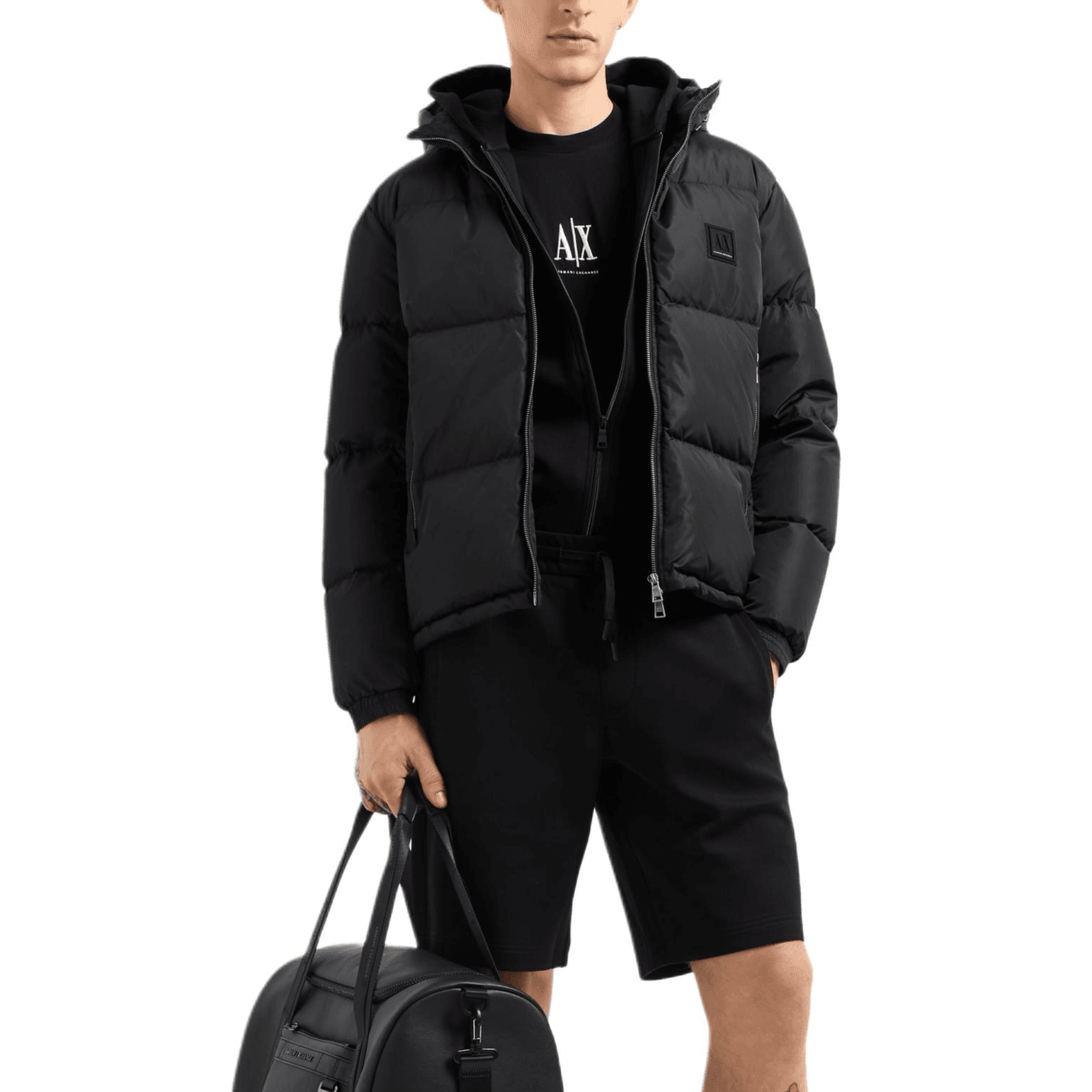 Зимняя куртка ARMANI EXCHANGE Пуховик Мужской Черный - изображение 2