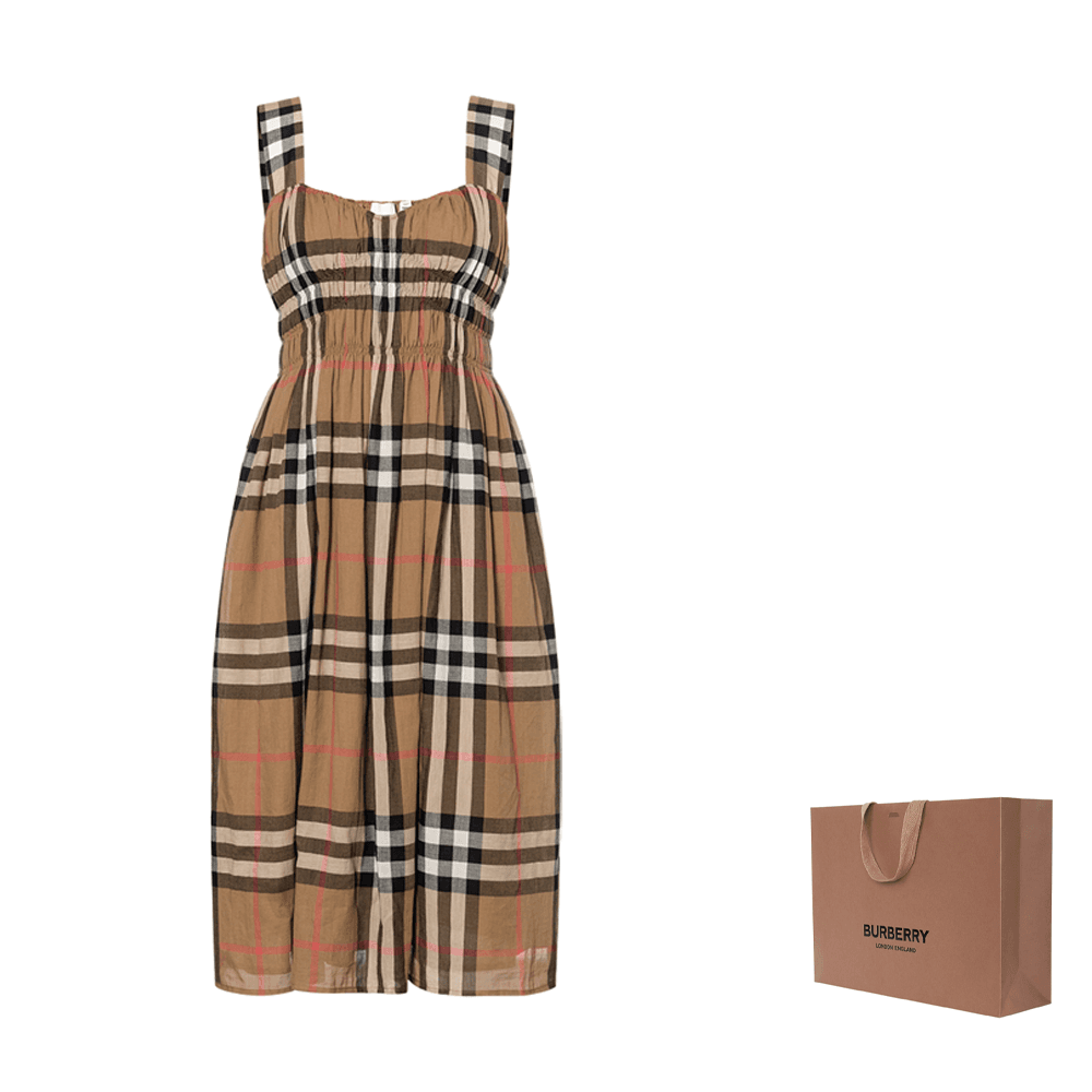 Платье Burberry SS25 Slip Женское Коричневое - изображение 2