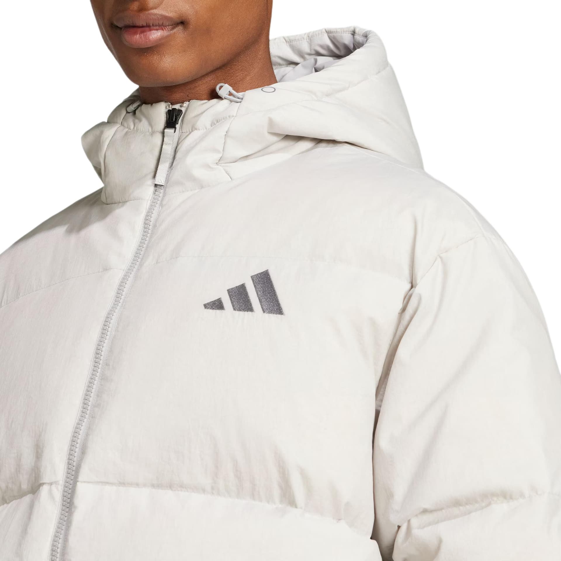 Зимняя куртка Adidas Основной Пуховик Мужской Светло-Серый - изображение 2