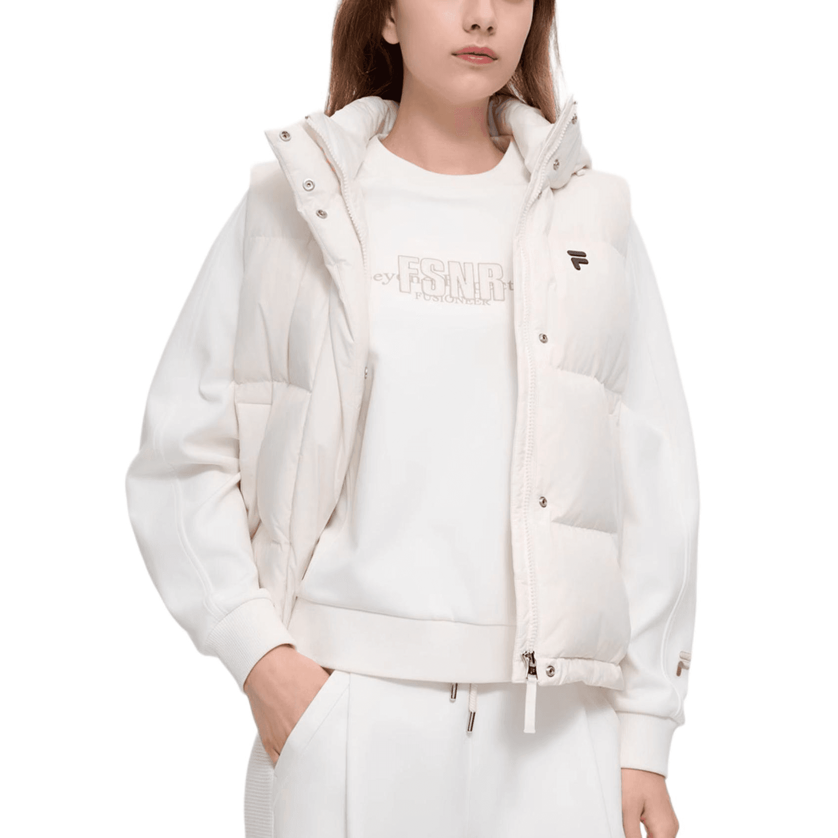 FILA FUSION FUSIONEER Cloud White Женские пуховые жилеты - изображение 4