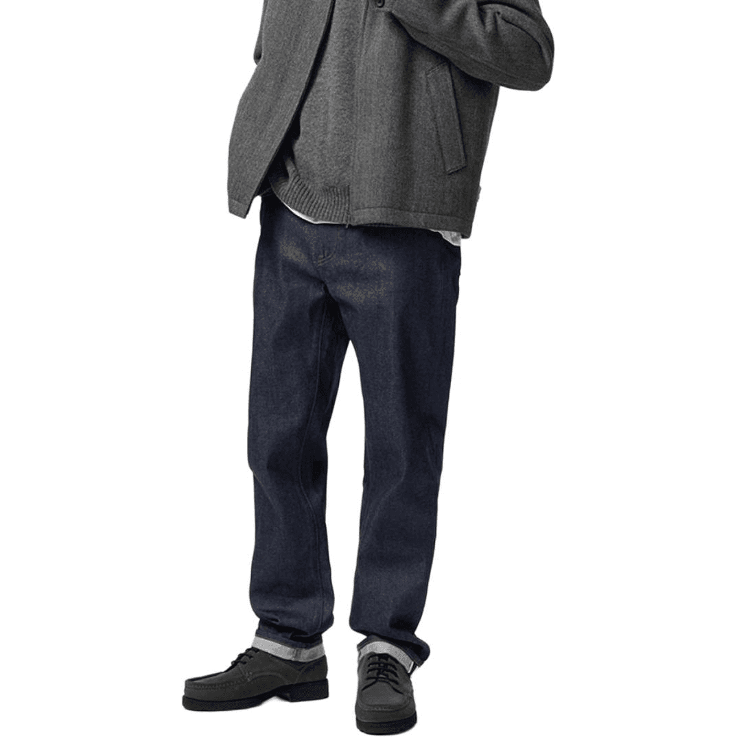 Штаны UNIQLO Темно-синие мужские джинсы - изображение 3