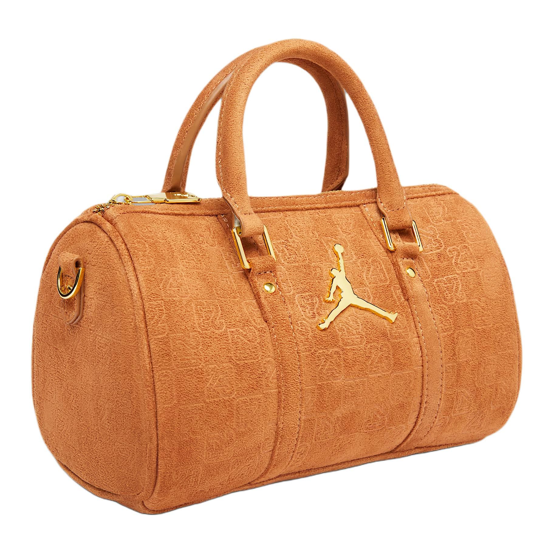 Сумка Jordan Monogram логотип бостонская сумка из полиэстера, унисекс, коричневая - изображение 2