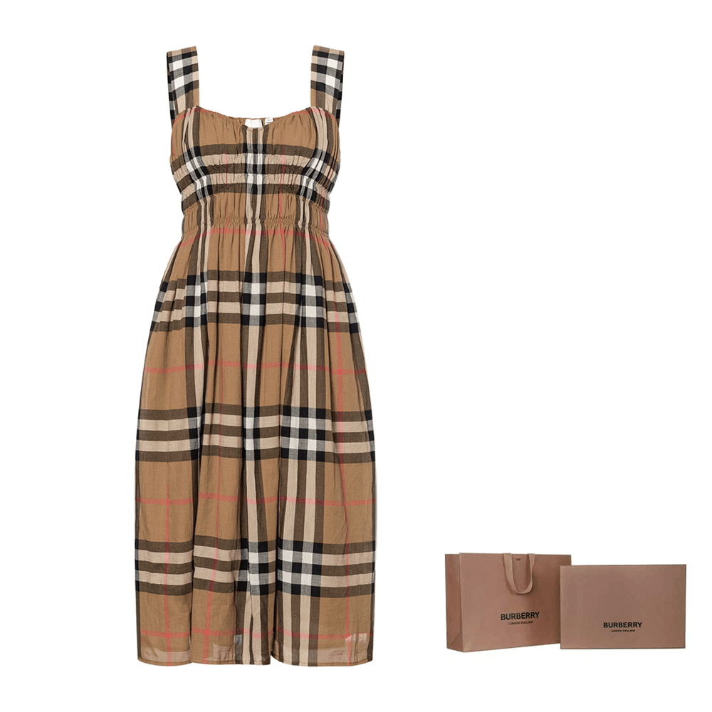 Платье Burberry SS25 Slip Женское Коричневое - изображение 4