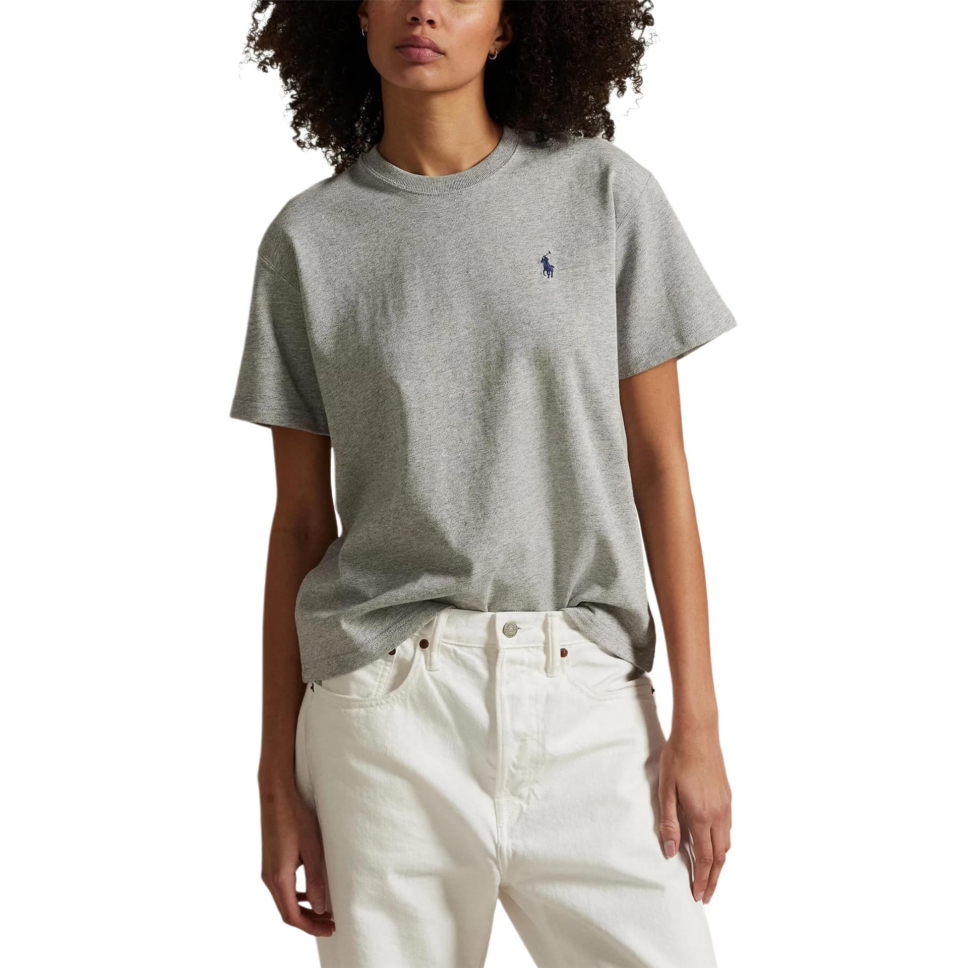 Футболка Polo Ralph Lauren FW25 T Рубашка Женская Галька Речный Каменный Серый Свободный крой - изображение 2