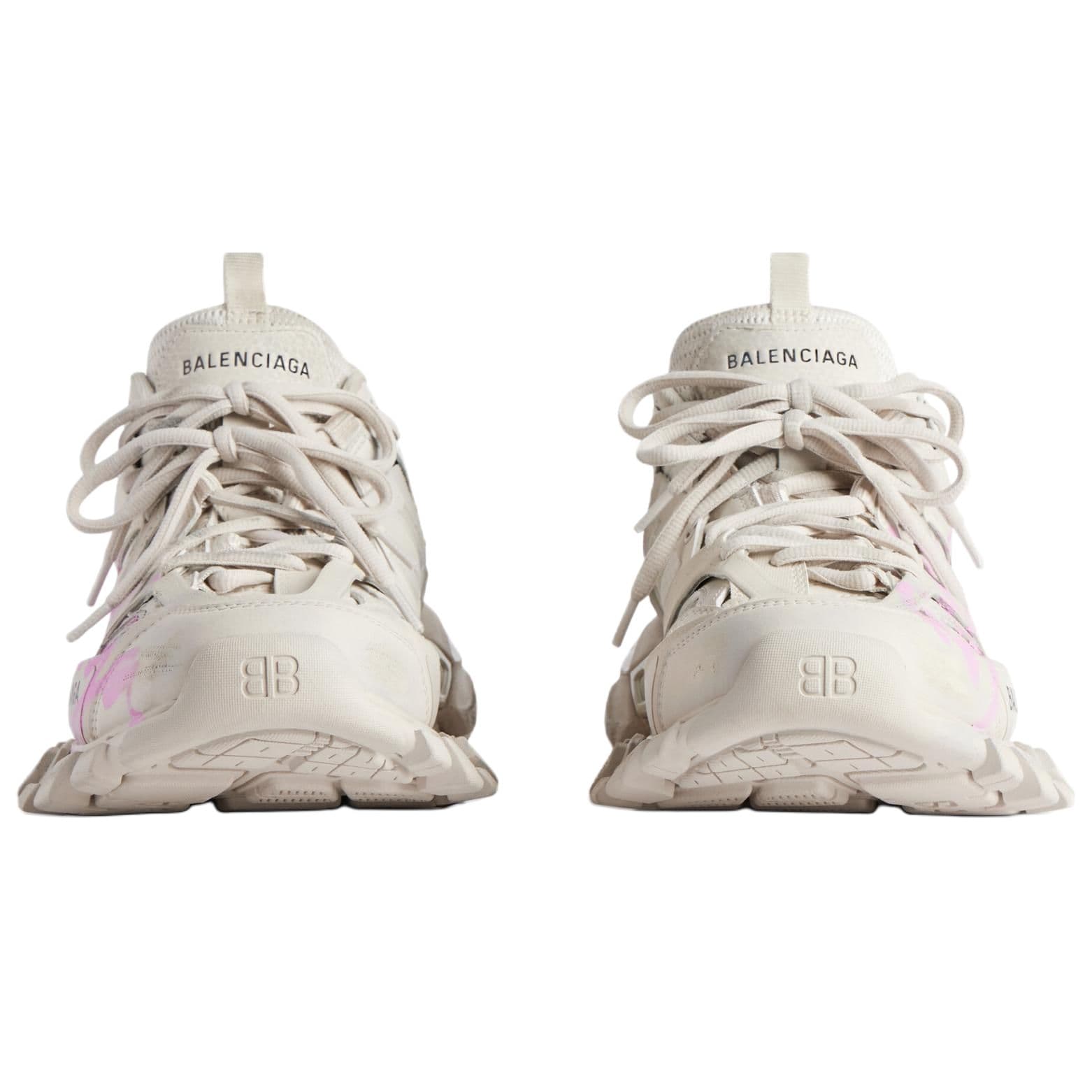 Кроссовки Balenciaga Track 1,0 Массивные кроссовки Low Топ Бежево-розовый Женские - изображение 3