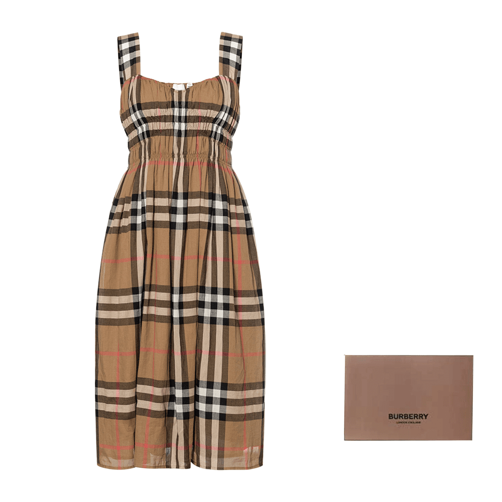 Платье Burberry SS25 Slip Женское Коричневое - изображение 3
