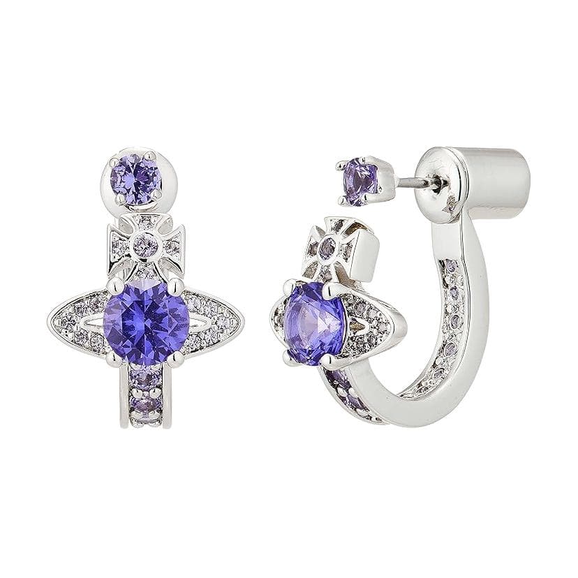 Серьги Серьги Vivienne Westwood из латунь кубический цирконий кристалл женские серебряный лаванда - изображение 3