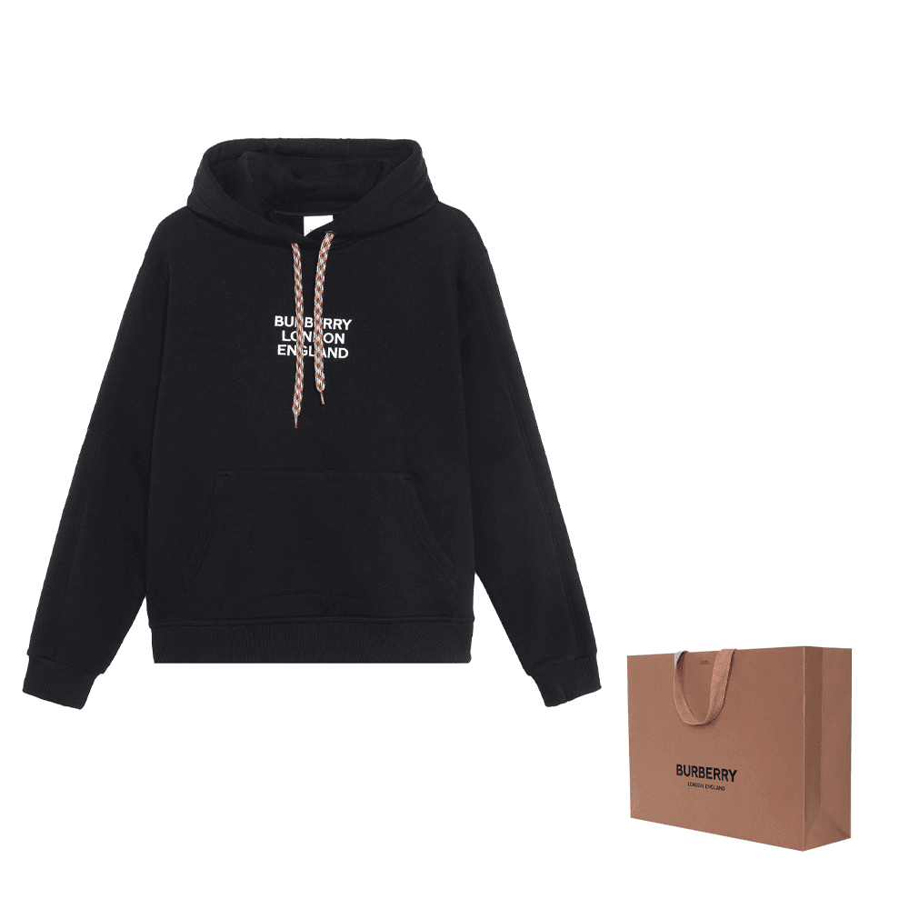 Худи Burberry Embroidered Logo Hoodie Black - изображение 5