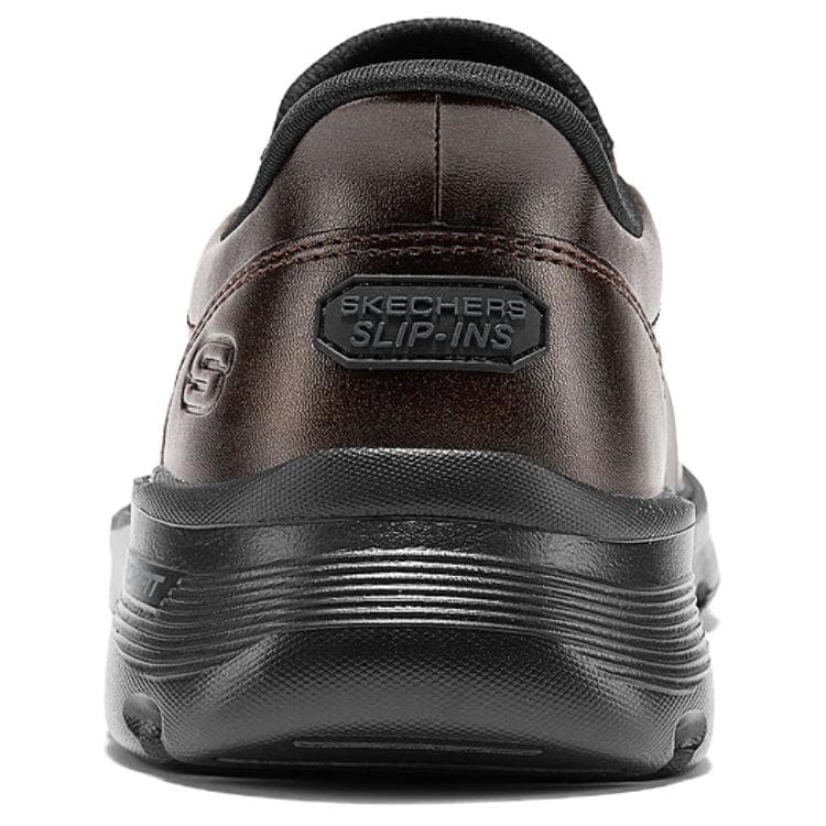 Skechers Повседневный Slip On Обувь Повседневные кожаные туфли Мужской Темно-кофейный - изображение 4