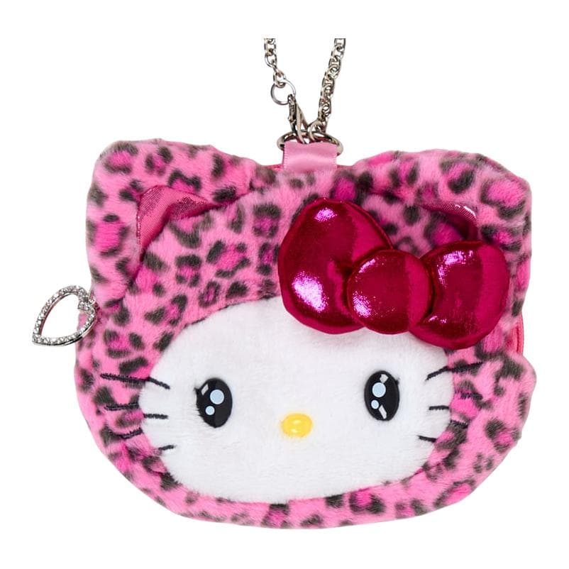 Портмоне Sanrio Leopard Cat Cute Face Design Застежка-молния Полиэстер Аксессуары для сумок Женский Розовый леопард - изображение 2