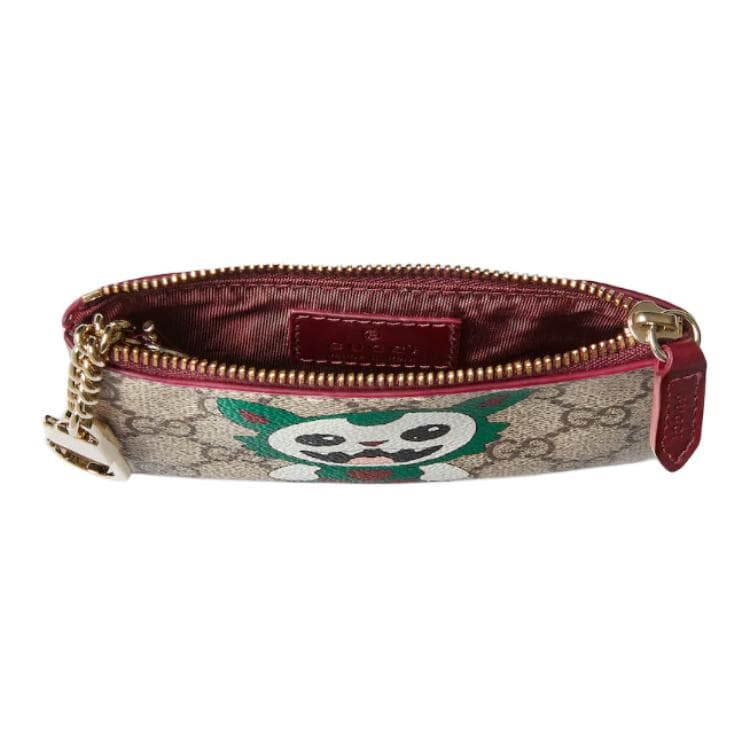 Ключница GUCCI Покрытая ткань Key Pouch Женская Бежевая и Темно-коричневая - изображение 5