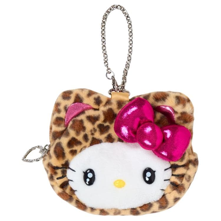 Портмоне Sanrio Hello Kitty леопардовый принт, дизайн с мордочкой, застежка-молния, полиэстер, аксессуары для сумок, женский, коричневый леопардовый - изображение 1