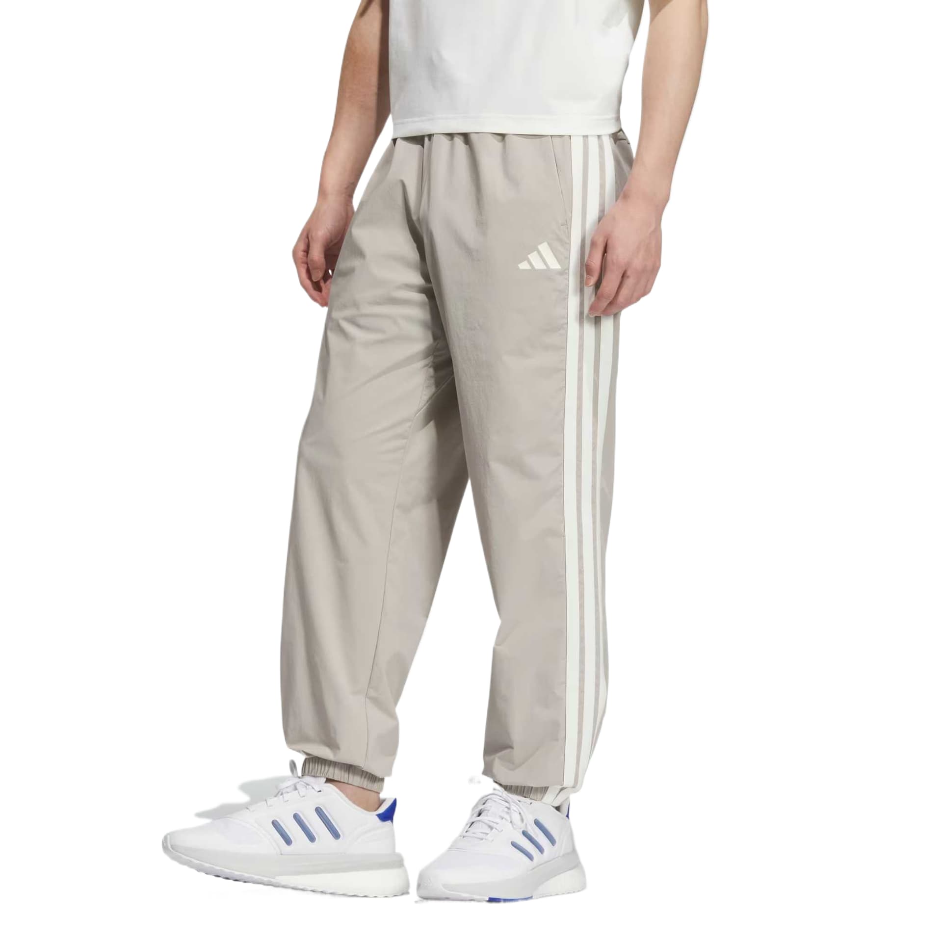 Штаны Adidas Спортивная одежда Вязаные Тренировочные штаны Мужские Серый Белый - изображение 4