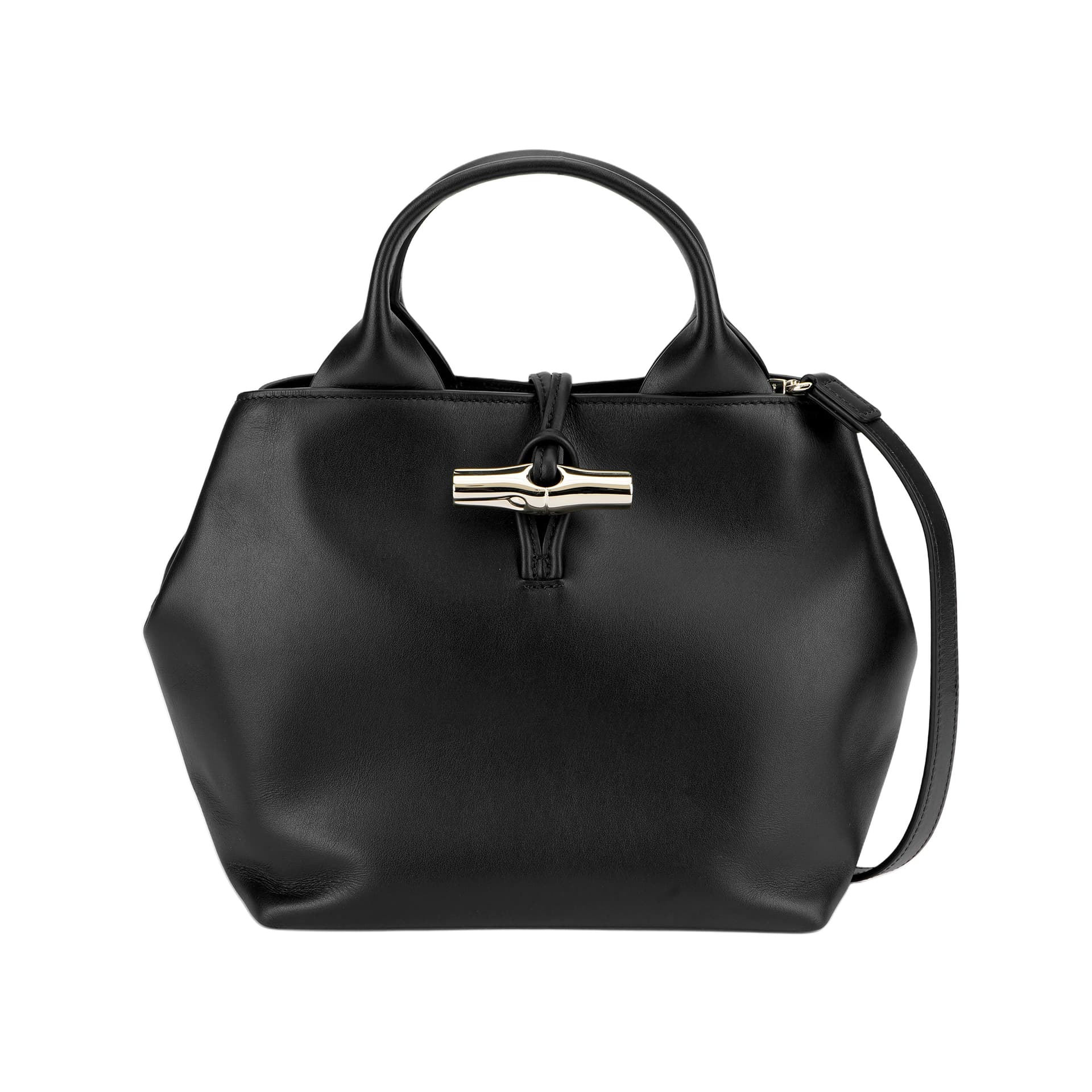 Сумка LONGCHAMP Le Roseau Телячья кожа Сумка Маленькая Женская Черная - изображение 1