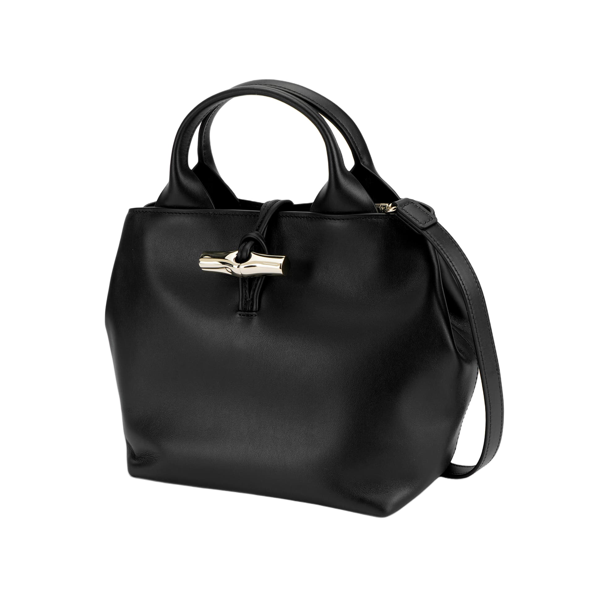 Сумка LONGCHAMP Le Roseau Телячья кожа Сумка Маленькая Женская Черная - изображение 2