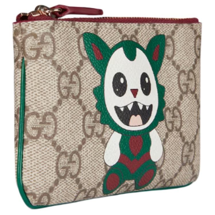 Ключница GUCCI Покрытая ткань Key Pouch Женская Бежевая и Темно-коричневая - изображение 3