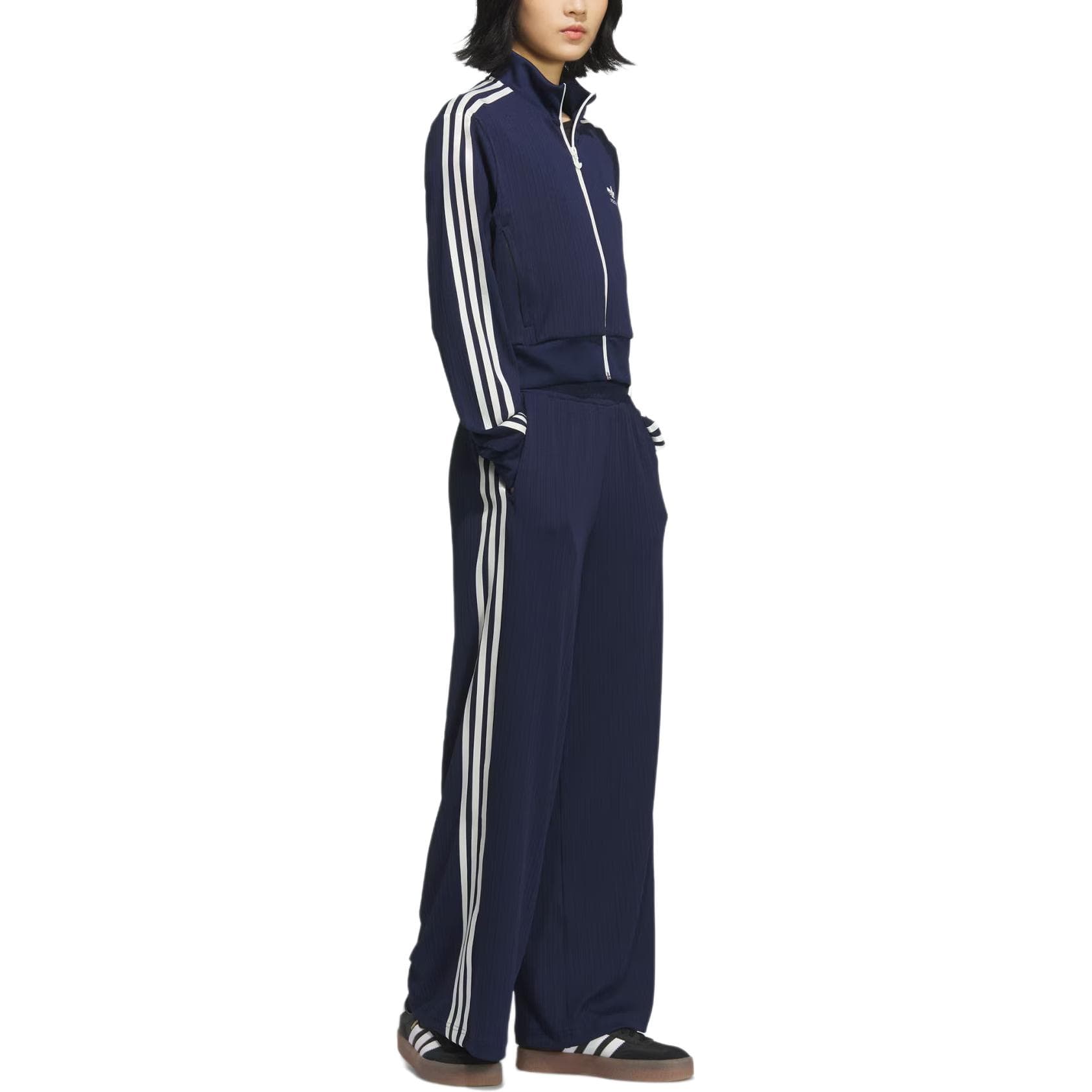 Штаны Adidas Originals Track Вязаные Тренировочные Брюки Женские Темно-Синие - изображение 4